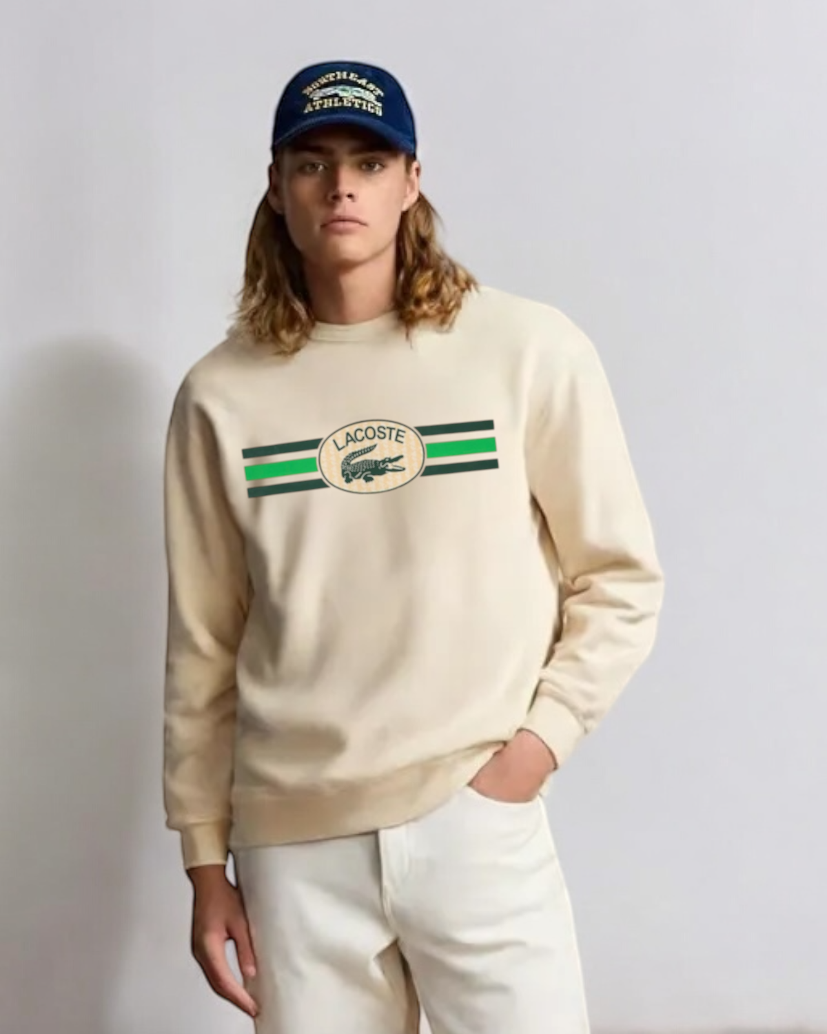Exclusive L-C-S-T Mens Stripe Sweat - Off White