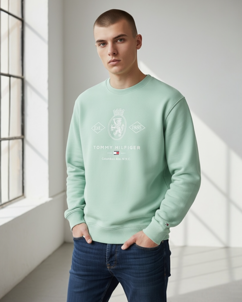 Premium TM Flag Men's Sweatshirt - C Green