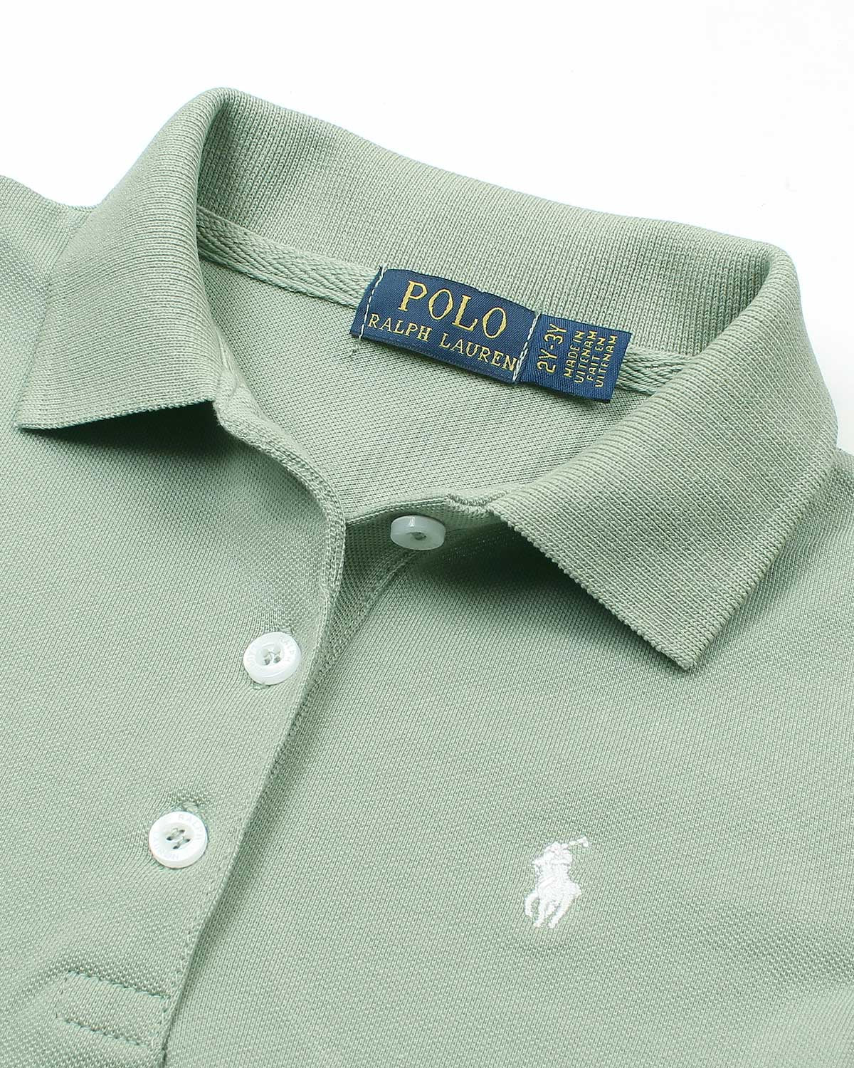 Baby Girl Iconic Polo Dress - C Green