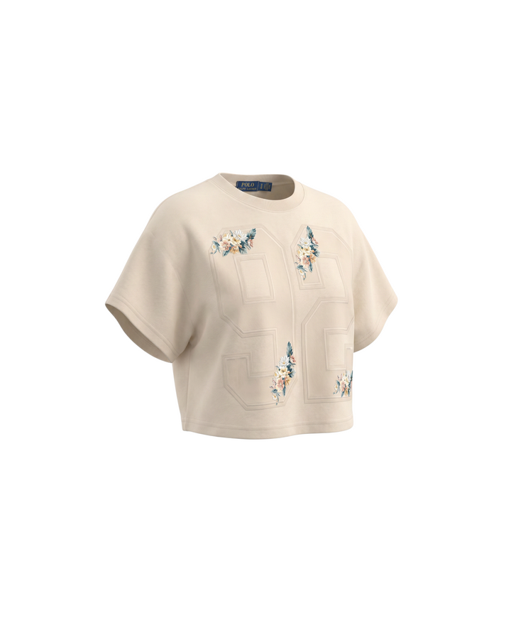 Baby Girls Cropped Flowered T Shirt - Off White
