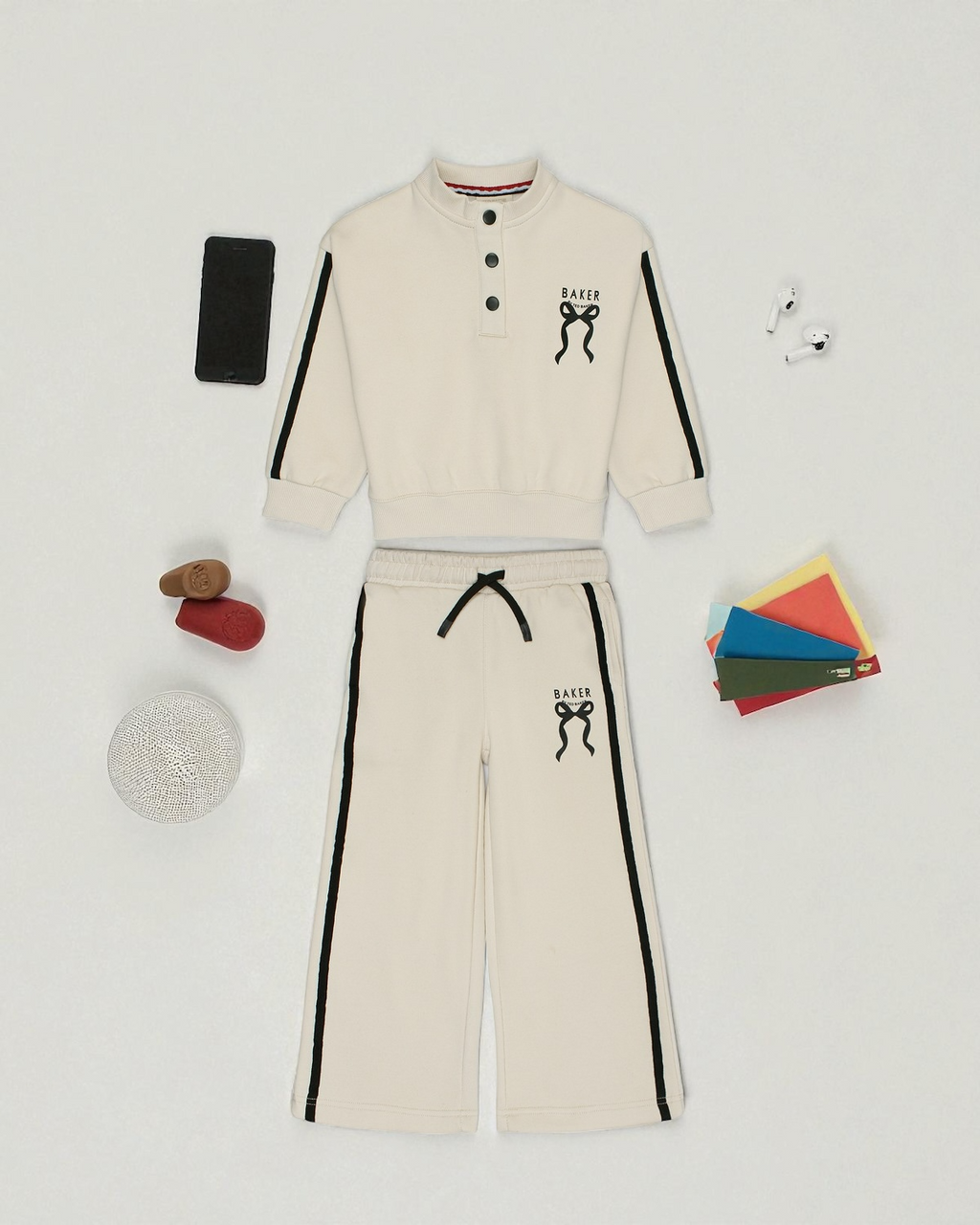 T-Baker Baby Girls Track Set - Cream