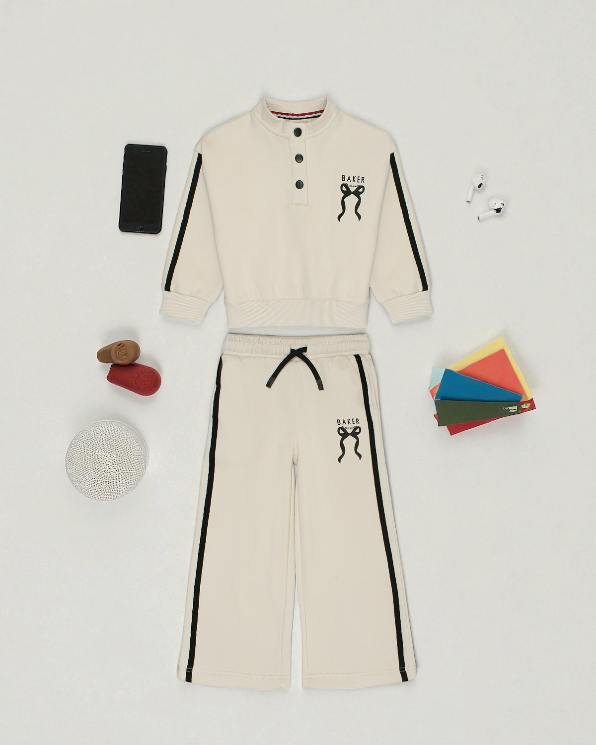 T-Baker Baby Girls Track Set - Cream