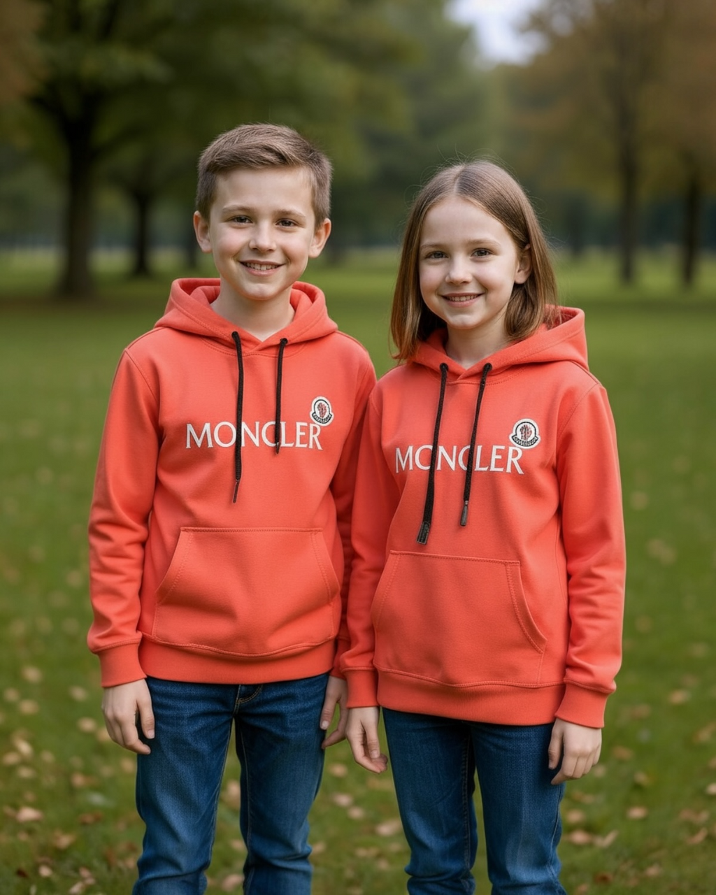 Mon. Kids Logo Hoddie - Coral Pink