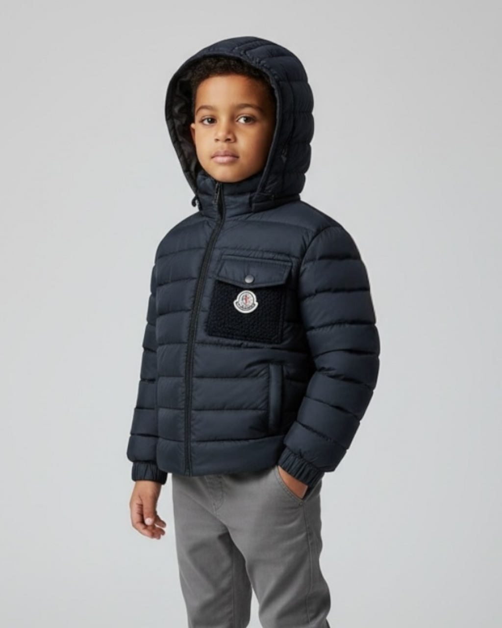 Kids Mon. Puffer Hooded Jacket - Navy Blue