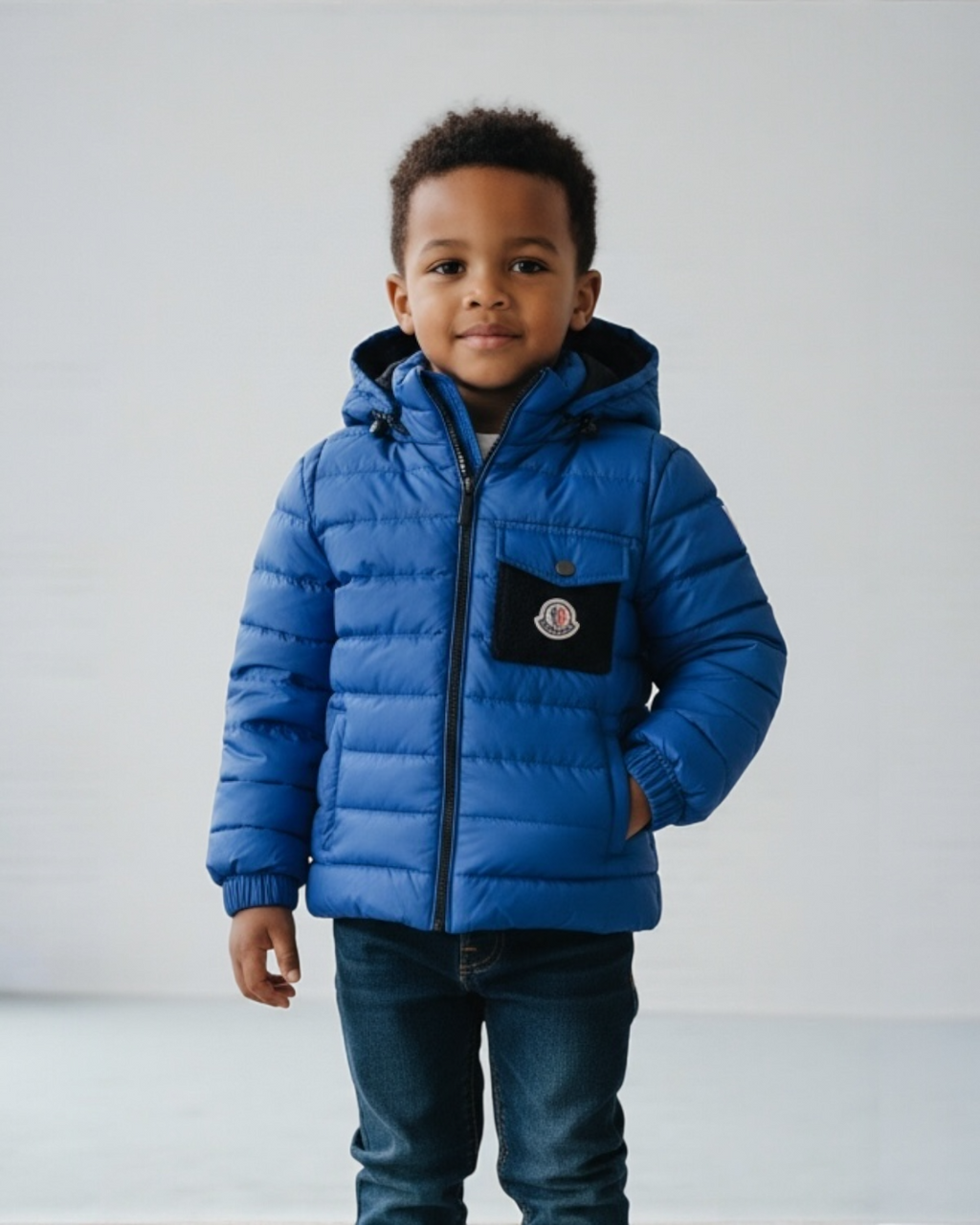 Kids Mon. Puffer Hooded Jacket - Royal Blue
