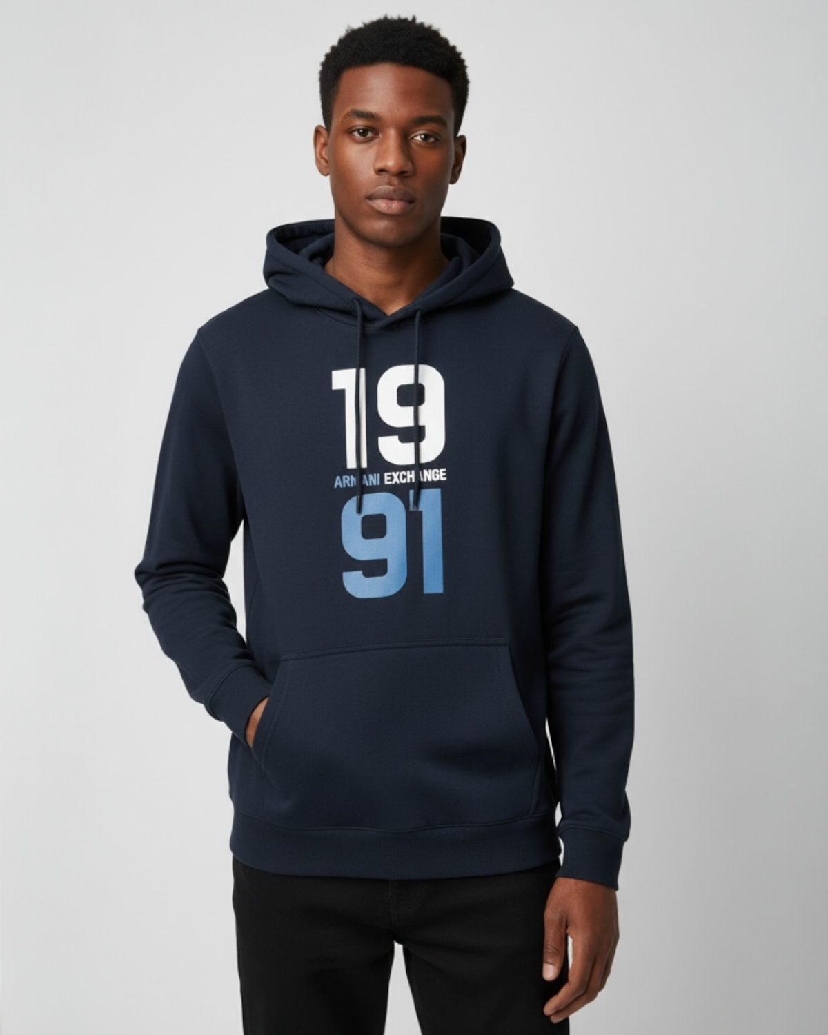 Premium A-X No Men Hoodie - Navy Blue