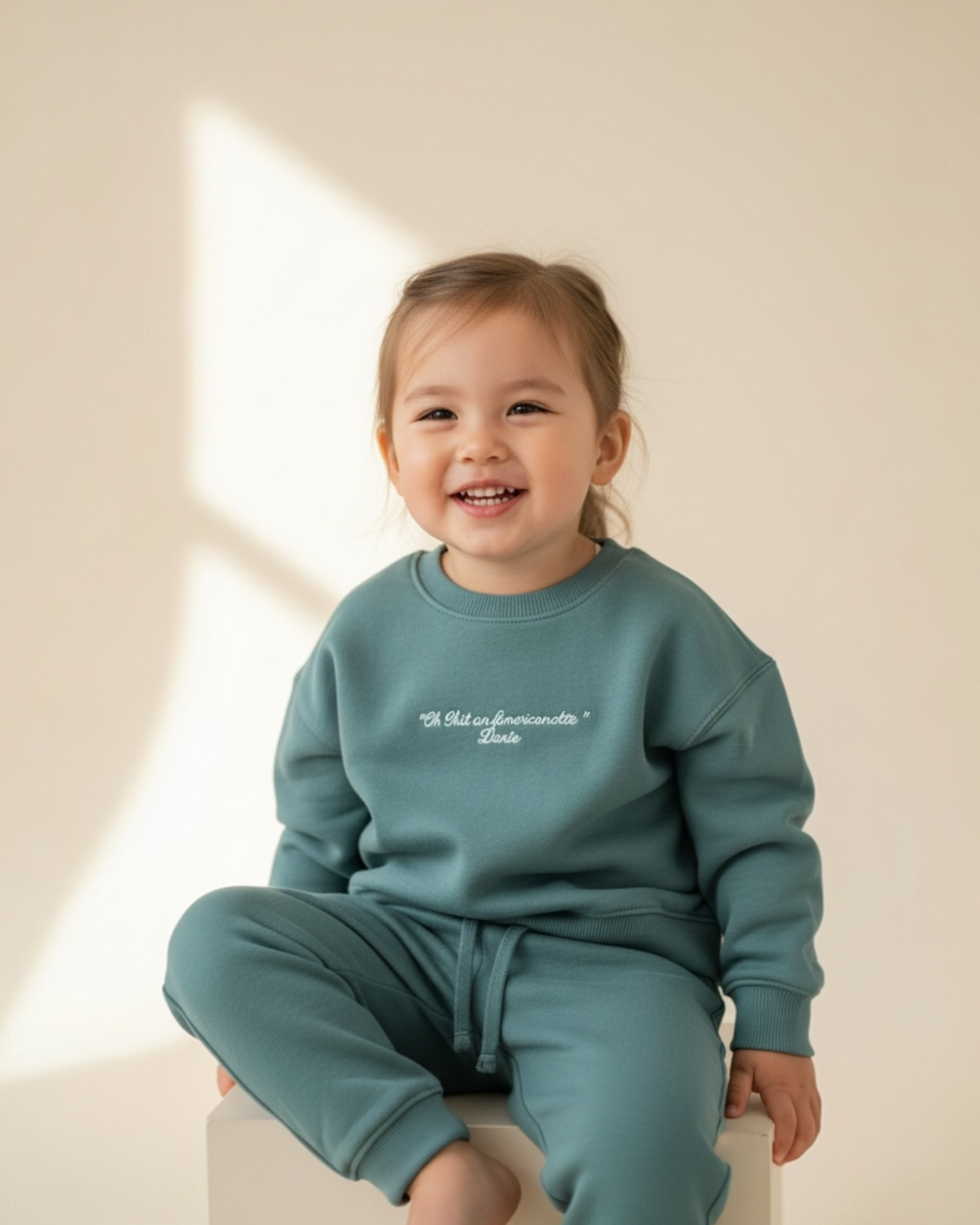 Premium Fleece Kids Tracksuit - Greenish