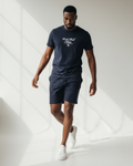Premium Men's Tshirt/Shorts Set - Navy Blue