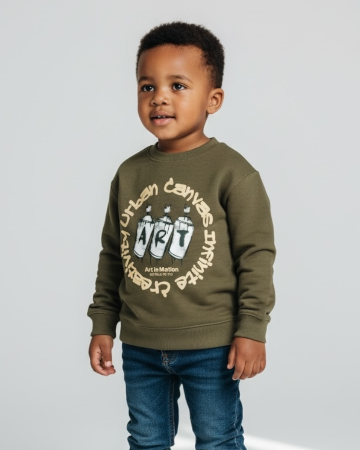 Premium Kids Graphic Sweatshirt - Brown