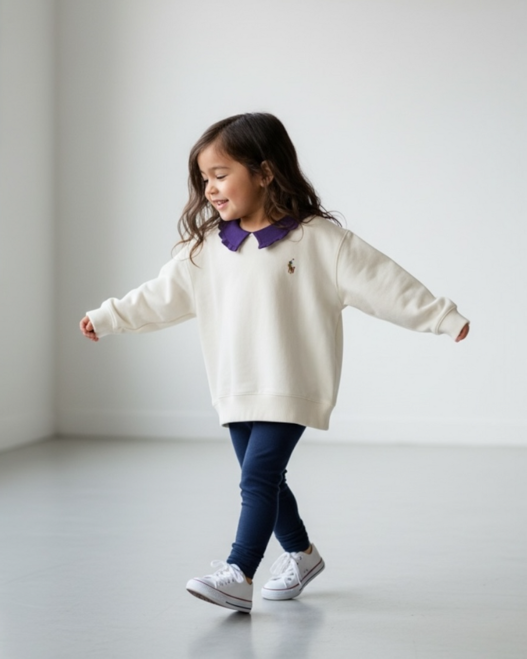 Kids Premium Collar Sweatshirt - Off White