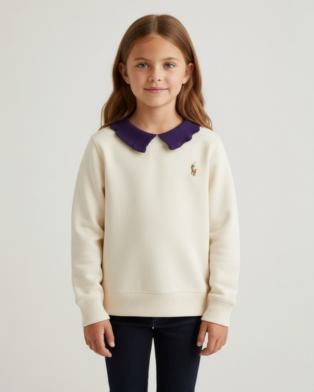 Kids Premium Collar Sweatshirt - Off White