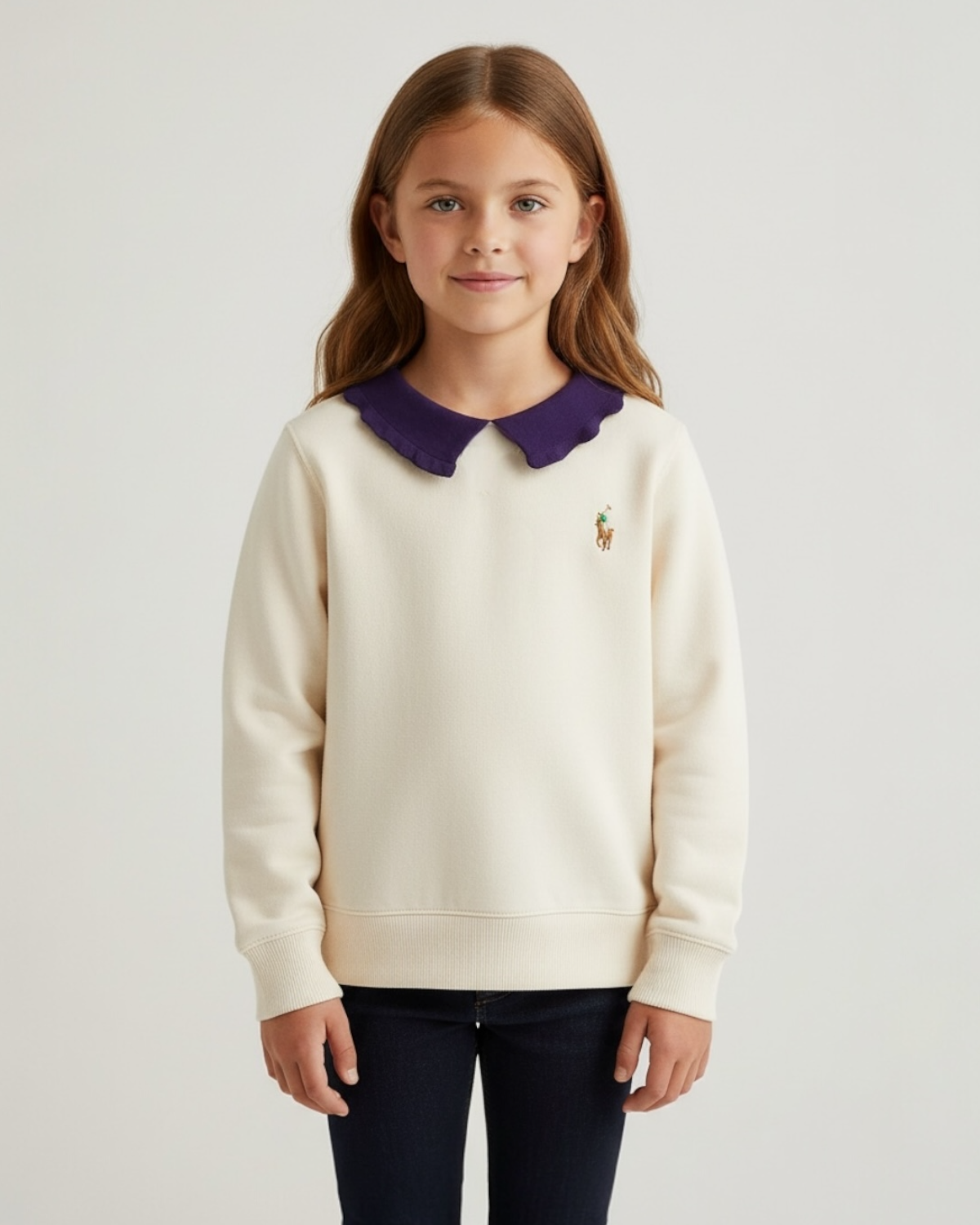 Kids Premium Collar Sweatshirt - Off White