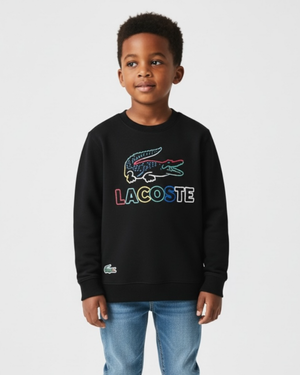 Kids Lac. Embraided Sweatshirt - Black