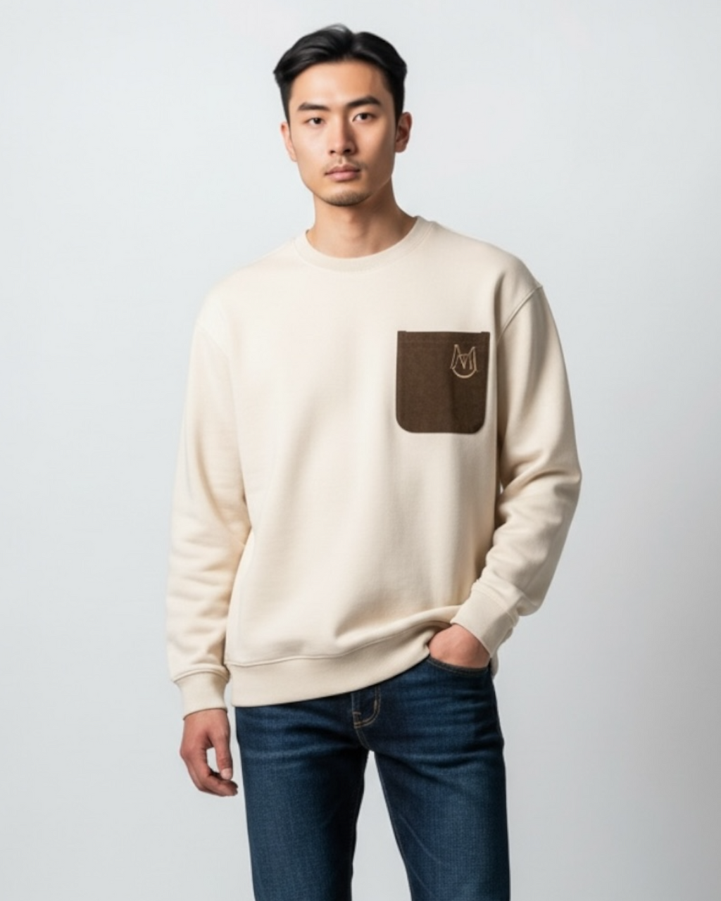 Men’s Classic Pocket Sweatshirt Mon. - Off White