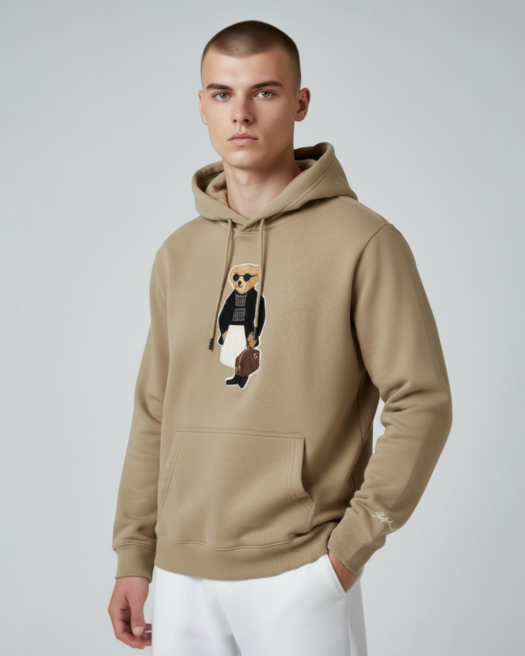 Premium Men's Bear Hoddie - Brown