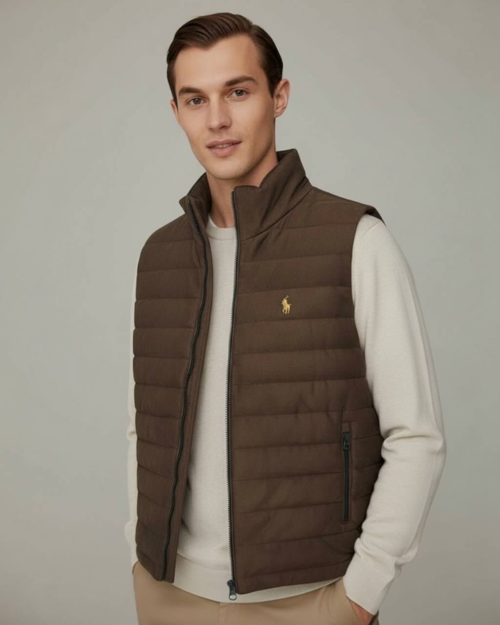 Men's Premium Suede Gillet - Brown