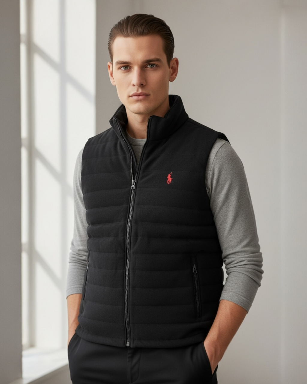 Men's Premium Suede Gillet - Black
