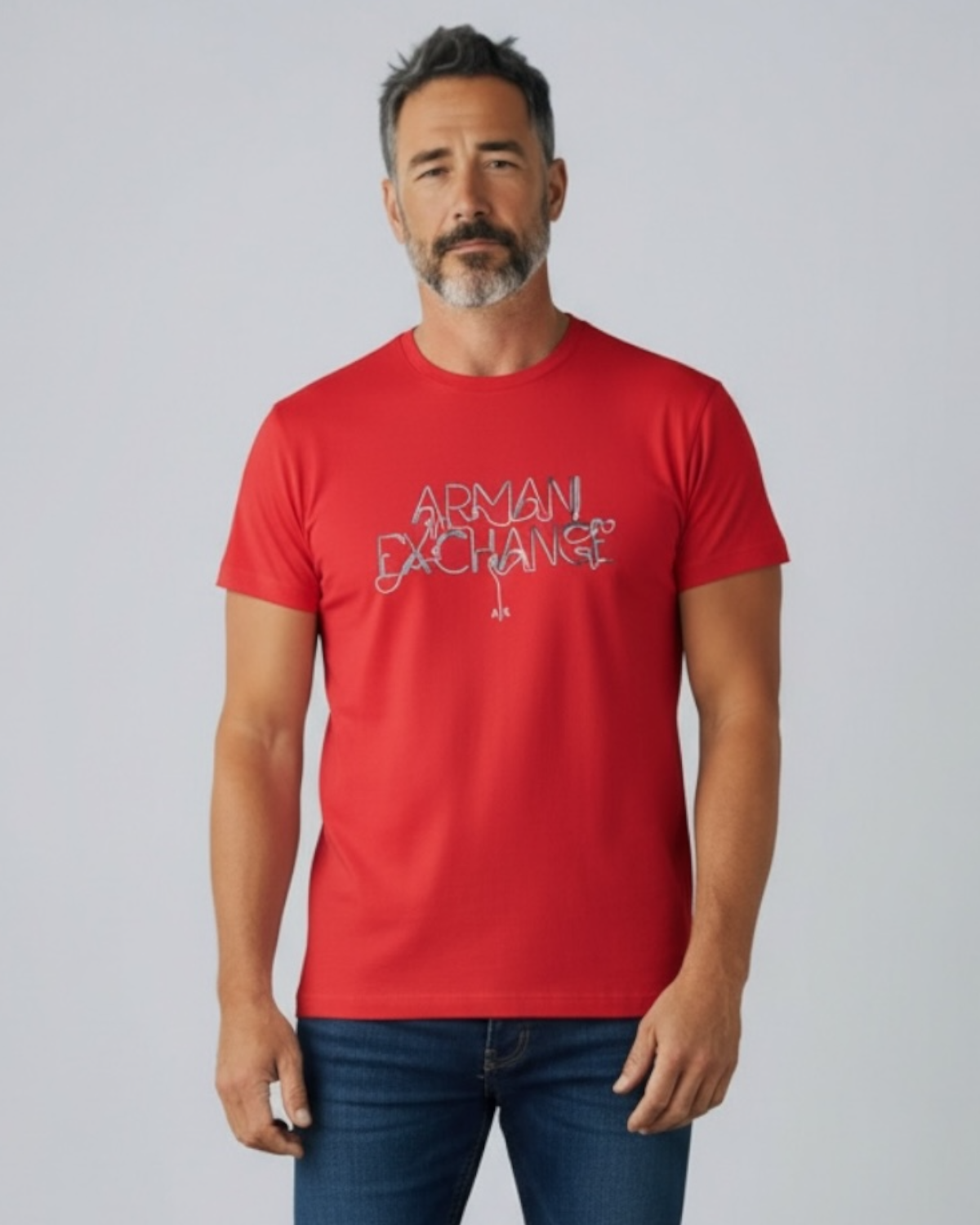 Exclusive A-X Signature Tee - Red