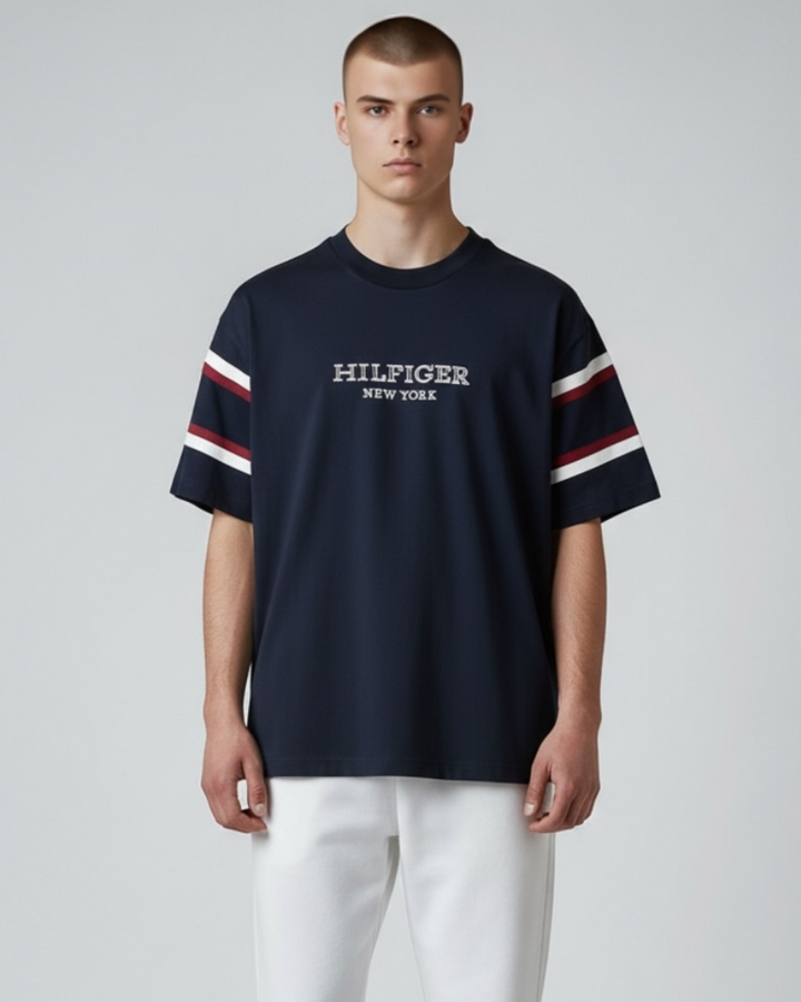 Men's Hil. Oversize NewYork T Shirt - Navy Blue