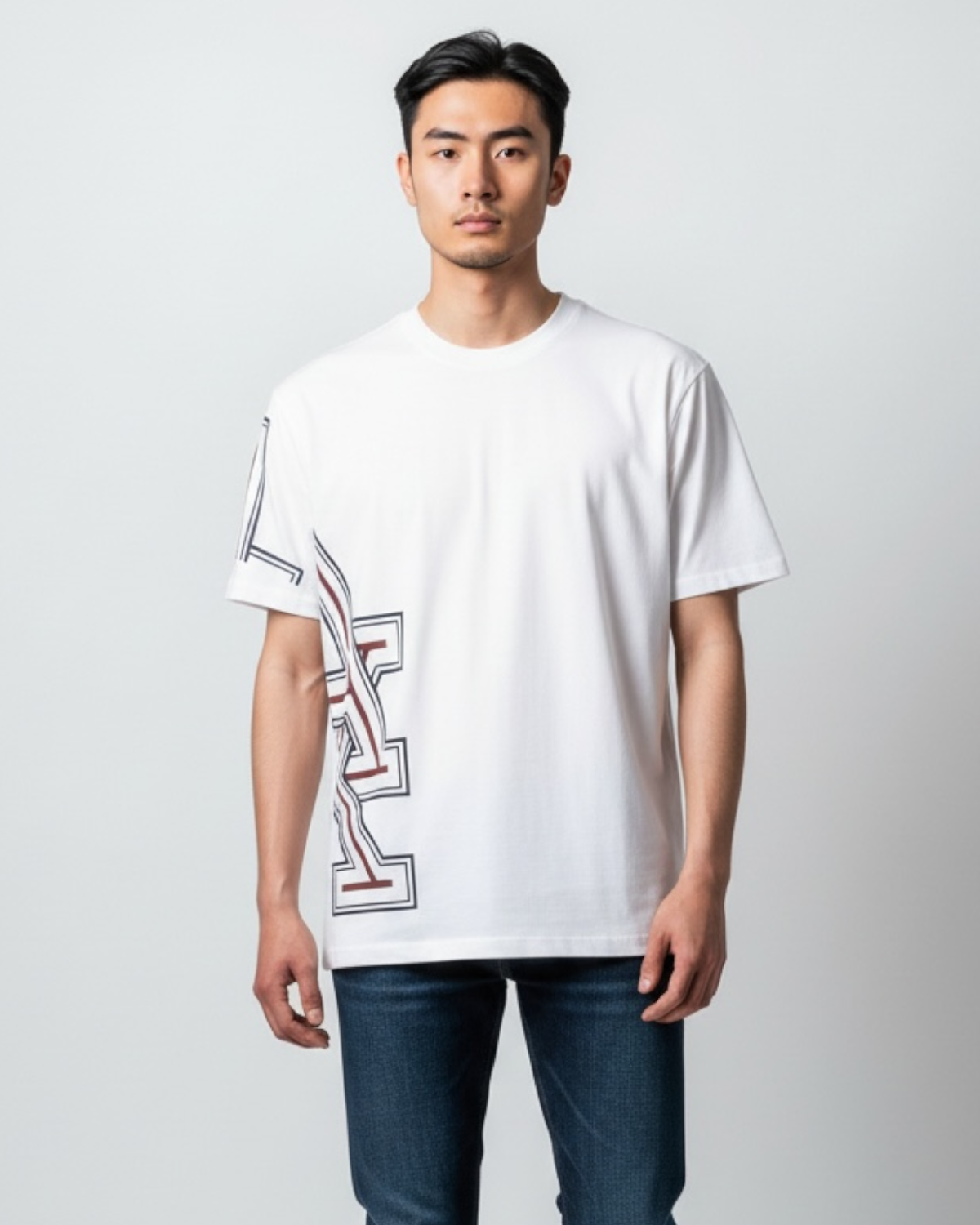 Men's A-X Side Graphic T Shirt - White