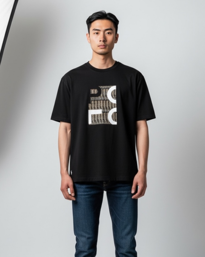 Men's Graphitic R-L Oversize T Shirt - Black