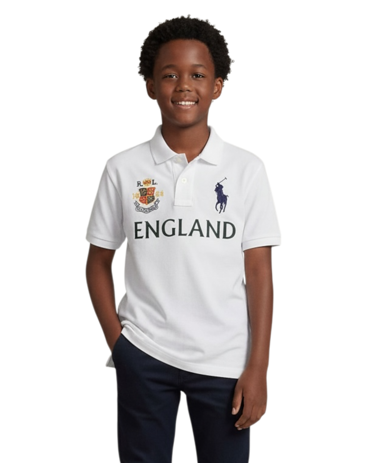 Kids Country Eng. Polo Shirt - White
