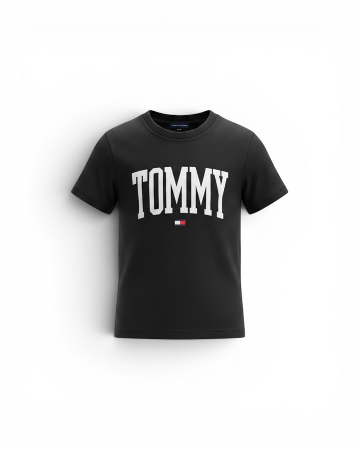 Kids Tom. Flag T Shirt - Black