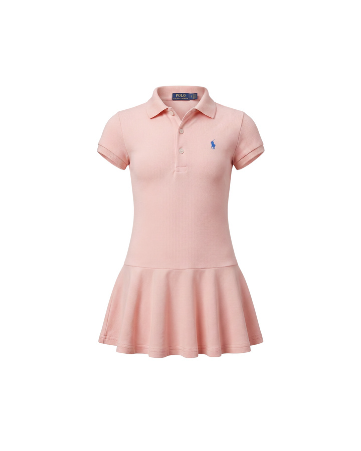 Baby Girl Iconic Polo Dress - Baby Pink