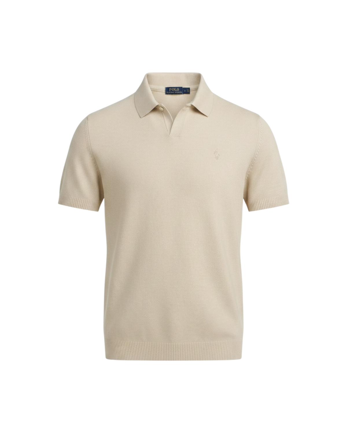 Exclusive Knitted Johny Collar Polo Shirt - Off White