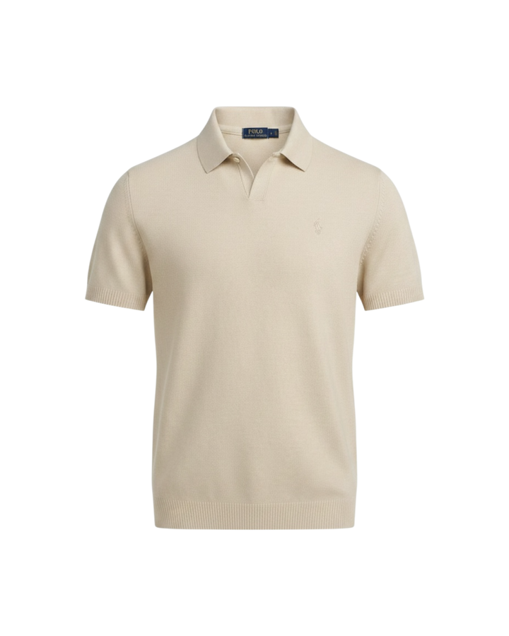 Exclusive Knitted Johny Collar Polo Shirt - Off White