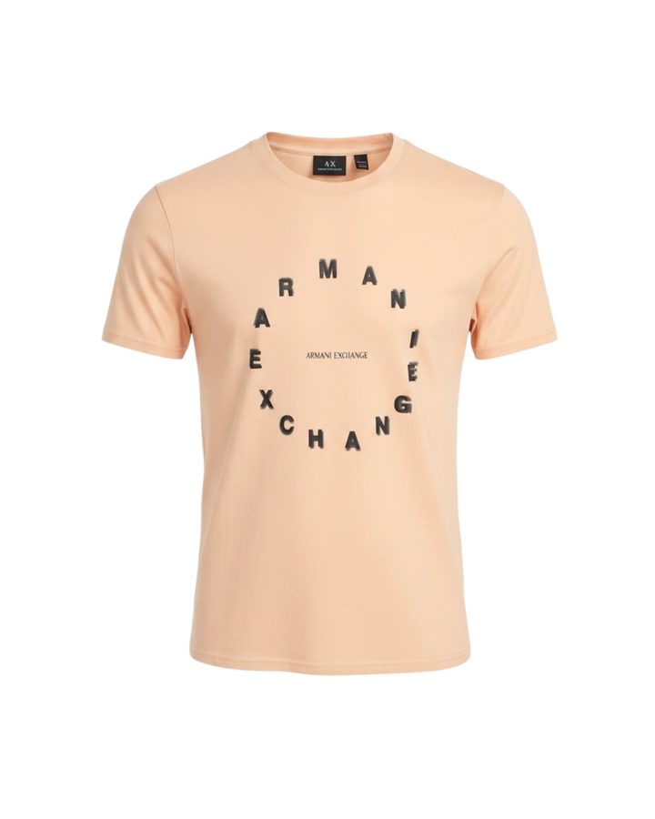 Men's A-X Round T Shirt - Peach