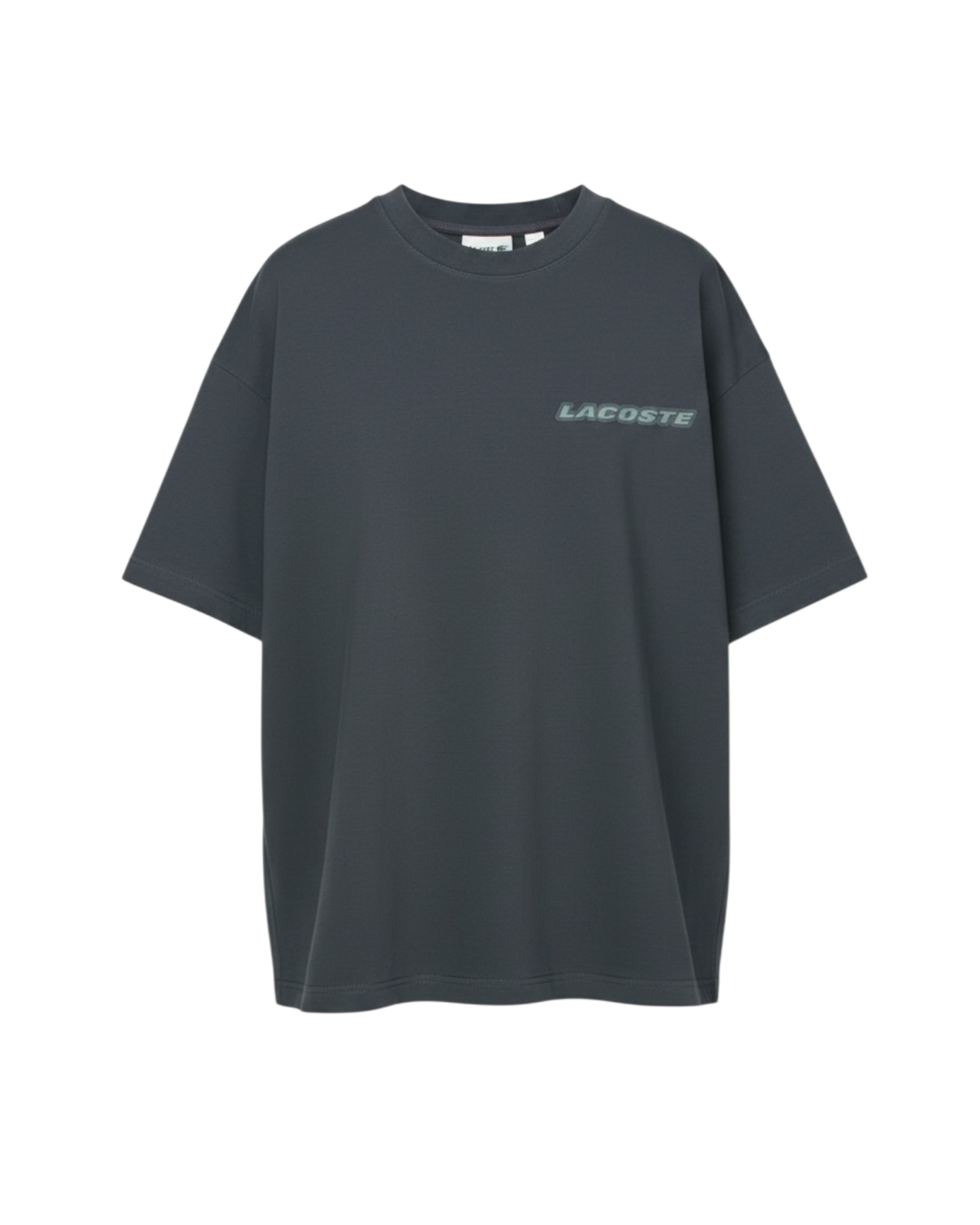 Men's Oversized Basic Lac. T Shirt - Grey