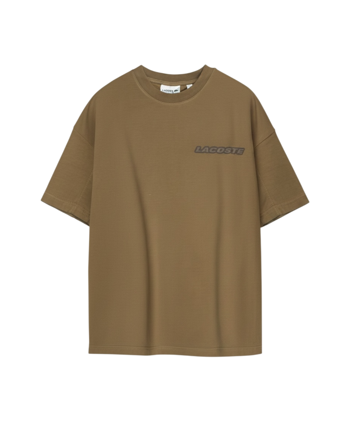 Men's Oversized Basic Lac. T Shirt - Brown