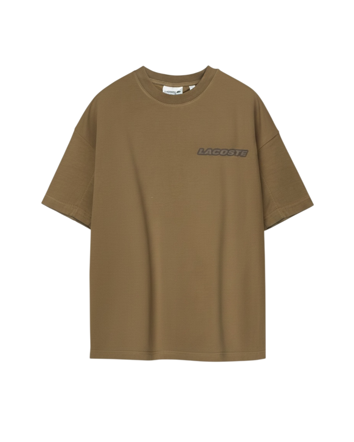 Men's Oversized Basic Lac. T Shirt - Brown