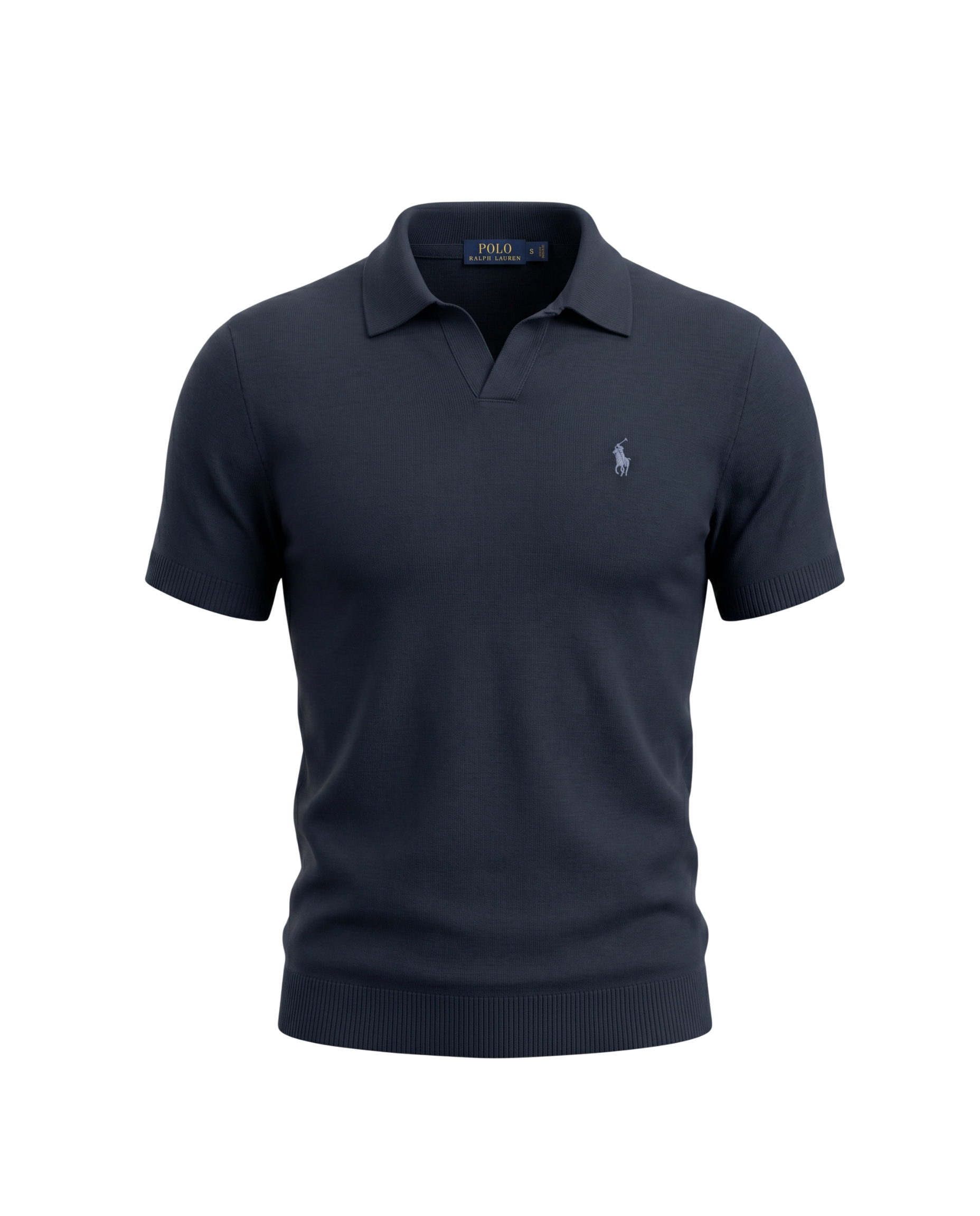 Exclusive Knitted Johny Collar Polo Shirt - Navy Blue
