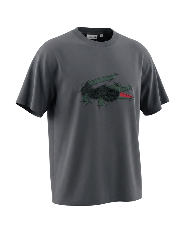 Men's Oversize Croc Lac. T Shirt - Grey