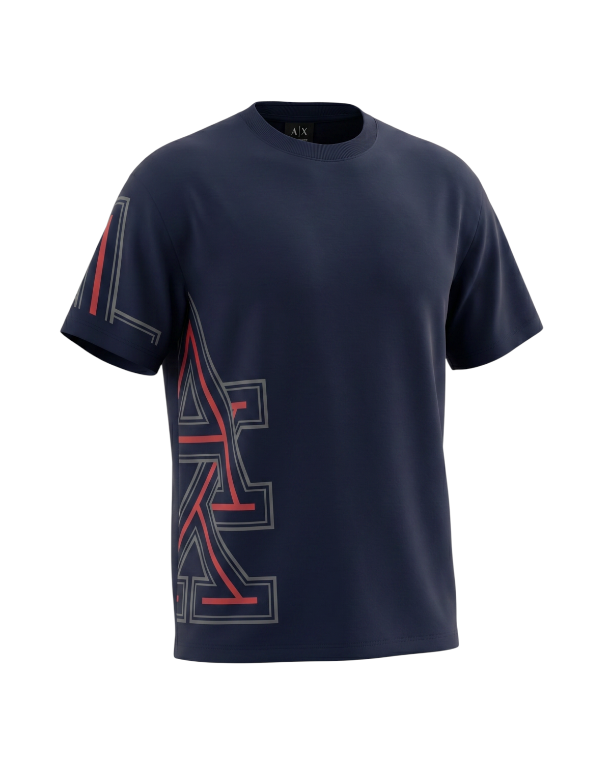 Men's A-X Side Graphic T Shirt - Navy Blue