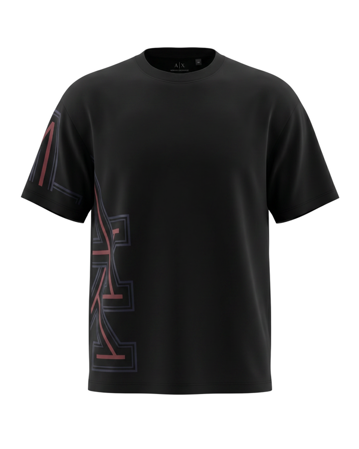 Men's A-X Side Graphic T Shirt - Black