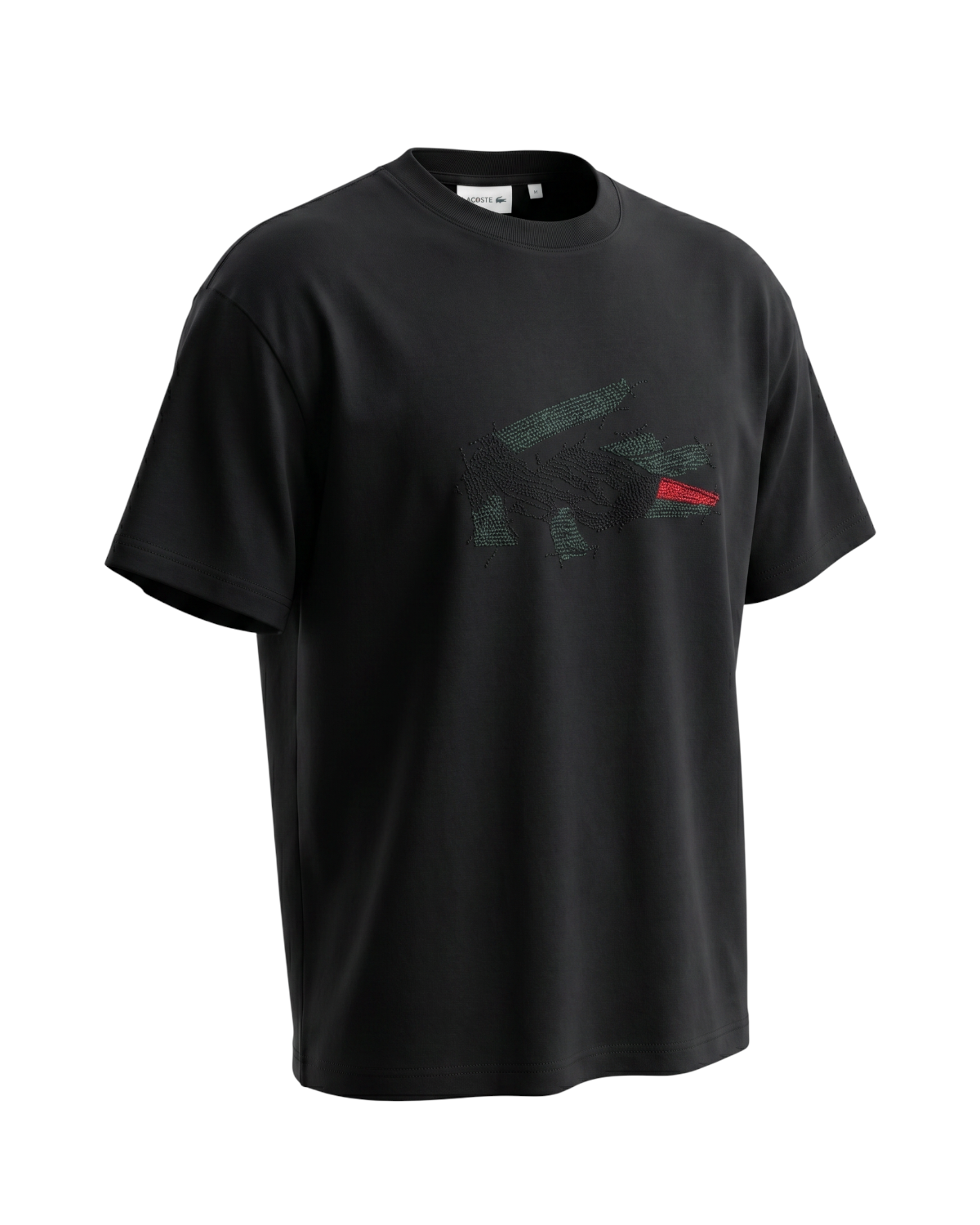 Men's Oversize Croc Lac. T Shirt - Black