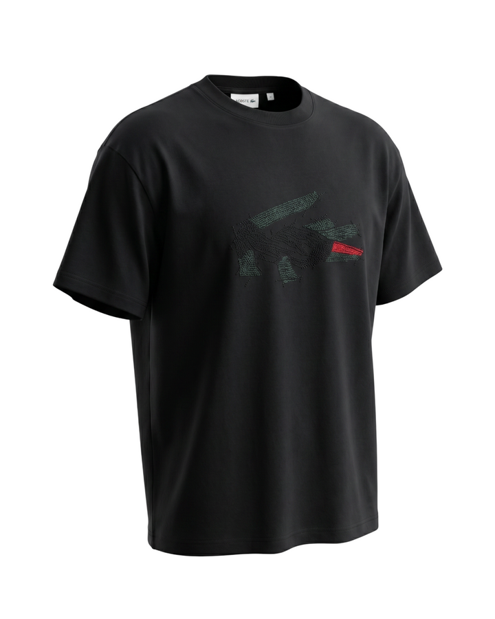 Men's Oversize Croc Lac. T Shirt - Black