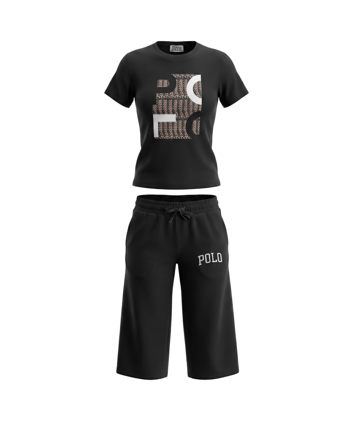 Kids Polo Tracksuit Set - Black