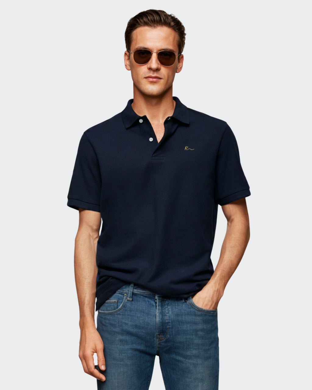 Premium Raffauli Men Iconic Polo - Navy Blue