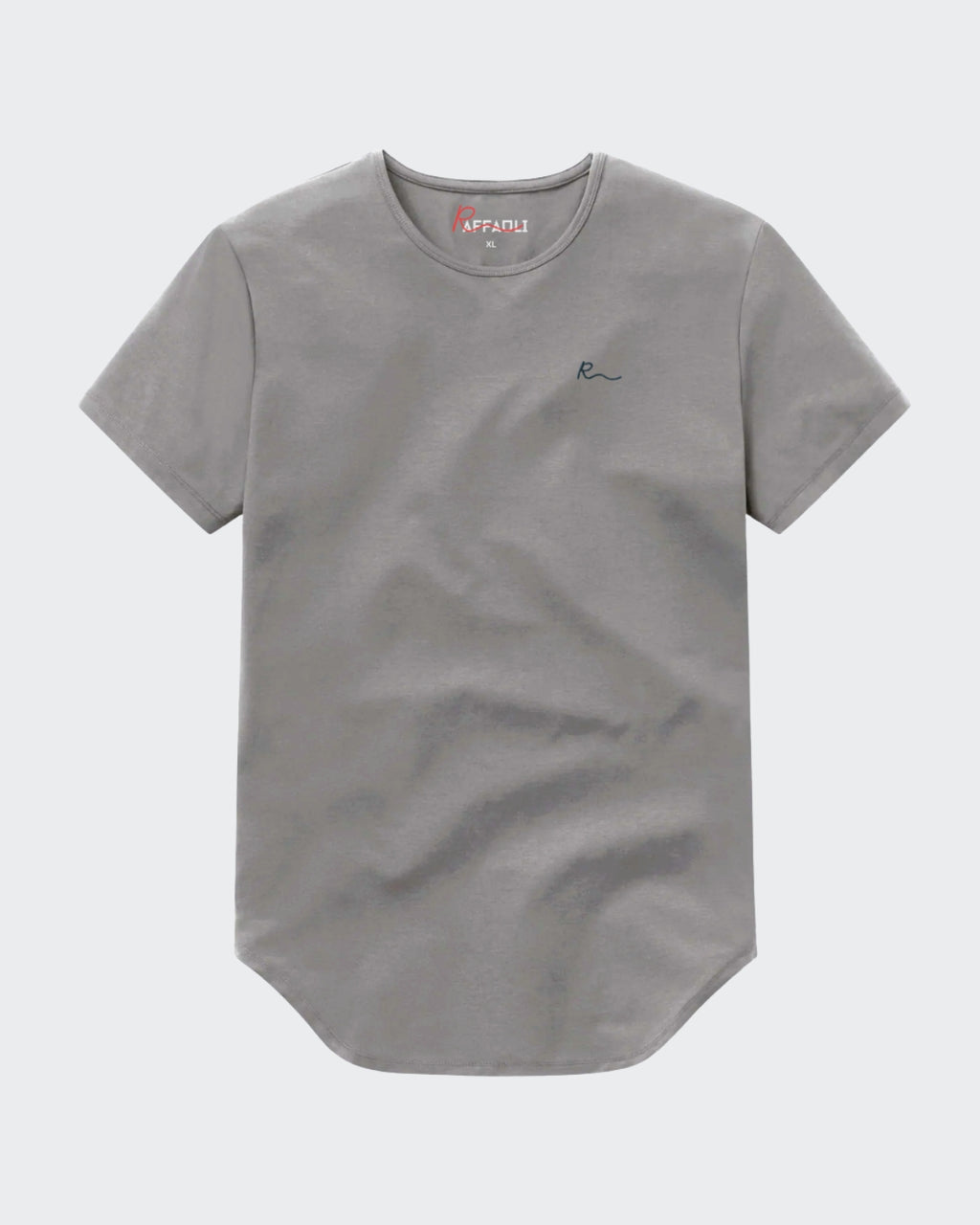 Premium Raffaulli Men's Curved Hem T-Shirt - Grey