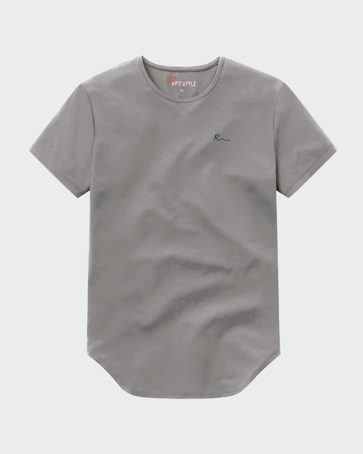 Premium Raffaulli Men's Curved Hem T-Shirt - Grey