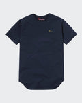 Premium Raffaulli Men's Curved Hem T-Shirt - Navy Blue