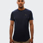 Premium Raffaulli Men's Curved Hem T-Shirt - Navy Blue