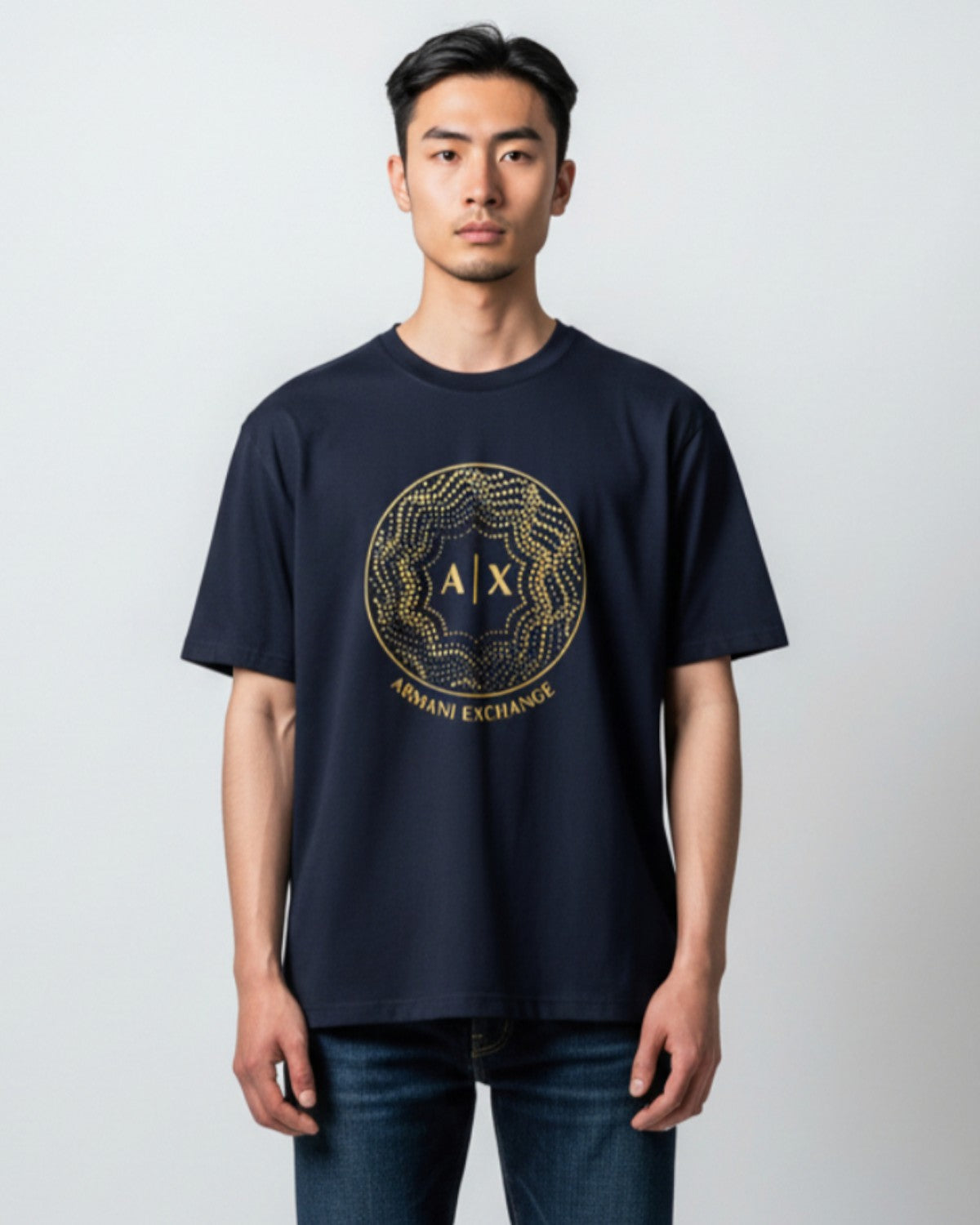 Exclusive A/X Men Gold Tee - Navy Blue
