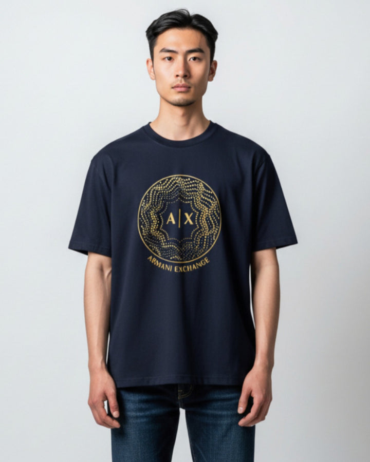 Exclusive A/X Men Gold Tee - Navy Blue