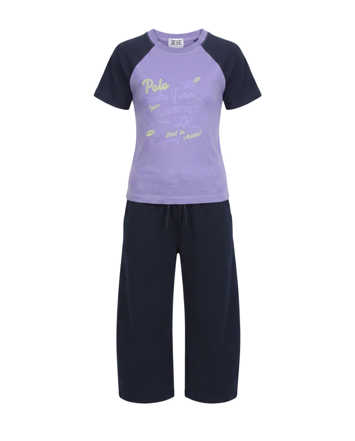 Kids Blueberries Tracksuit Set - Lavender