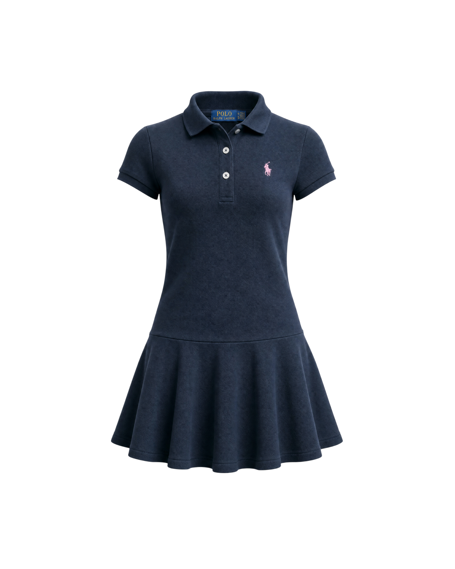Baby Girl Iconic Polo Dress - Navy Blue
